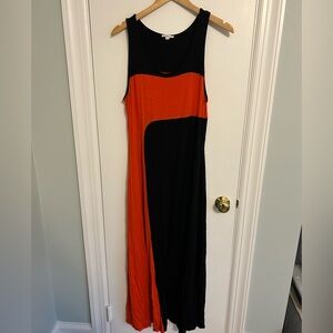 Milano Black and Orange Maxi Dress
